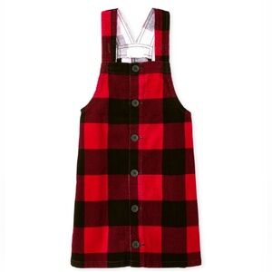 Children’s Place Girls Buffalo Plaid Corduroy Skirtall - Red and Black 10